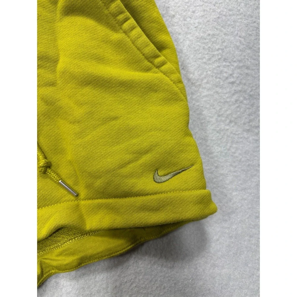 Nike Sportswear XS Chill Terry Snap Waist French Shorts High Rise‎ Volt Green